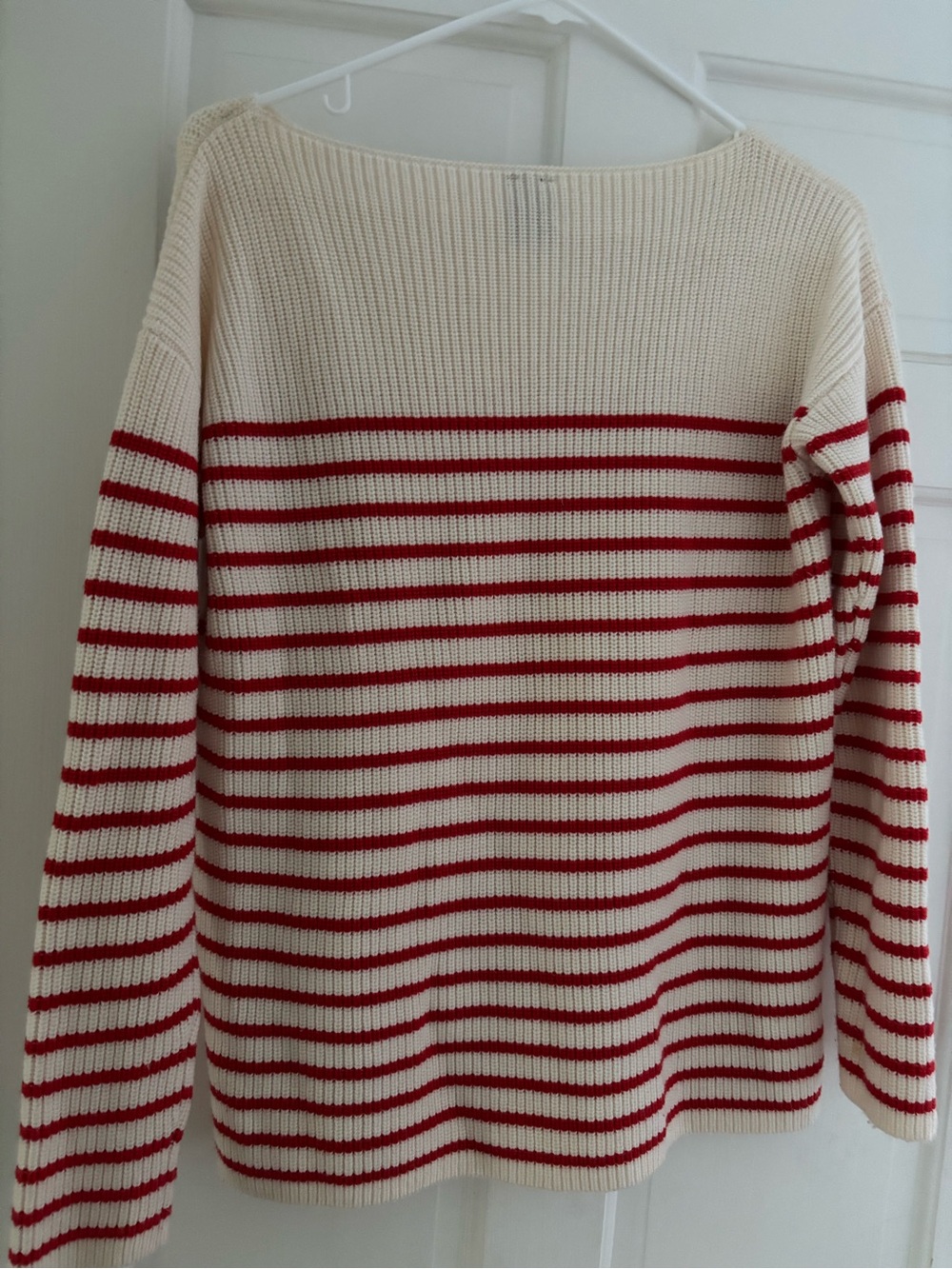 GAP Cream and Red Striped Crew Sweater - Picture 3 of 4